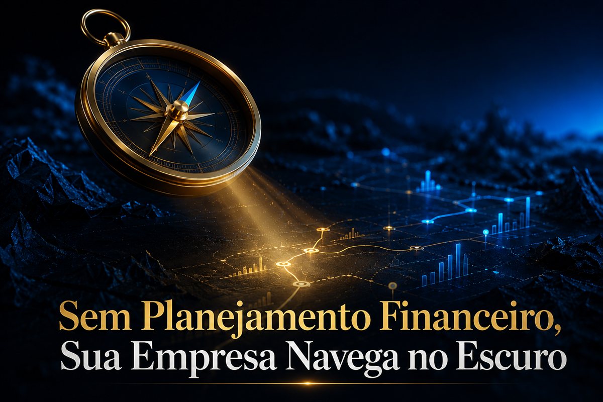 Planejamento financeiro empresarial — empresário navegando sem mapa financeiro